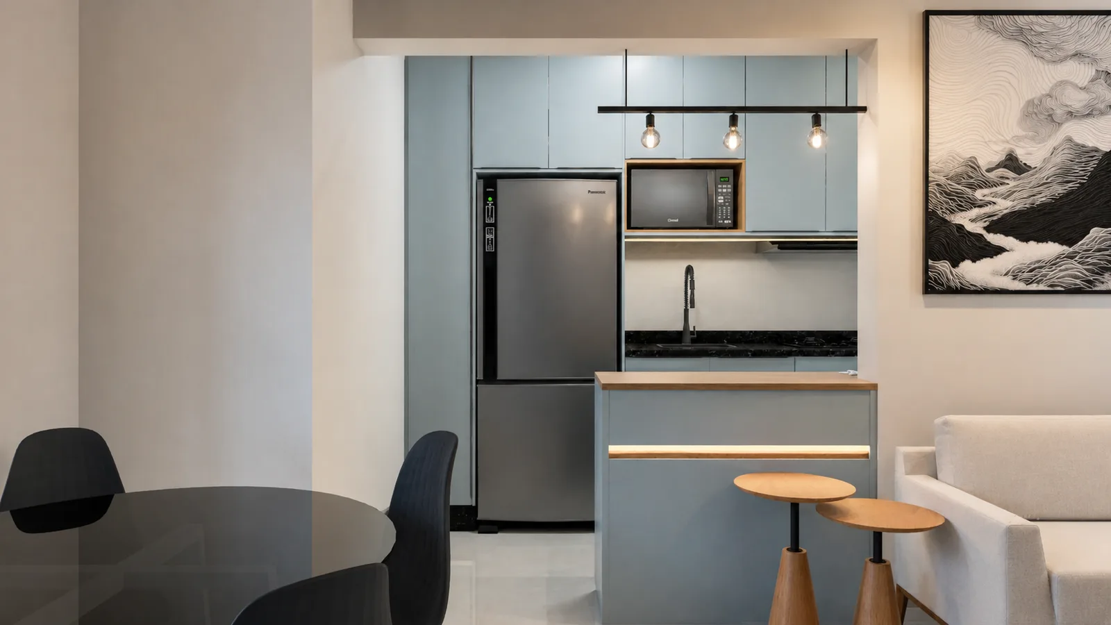 Residência MA — Cozinha e sala